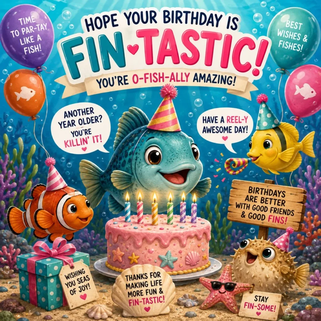 🎂 Fish Puns for Birthdays, Holidays & Special Moments