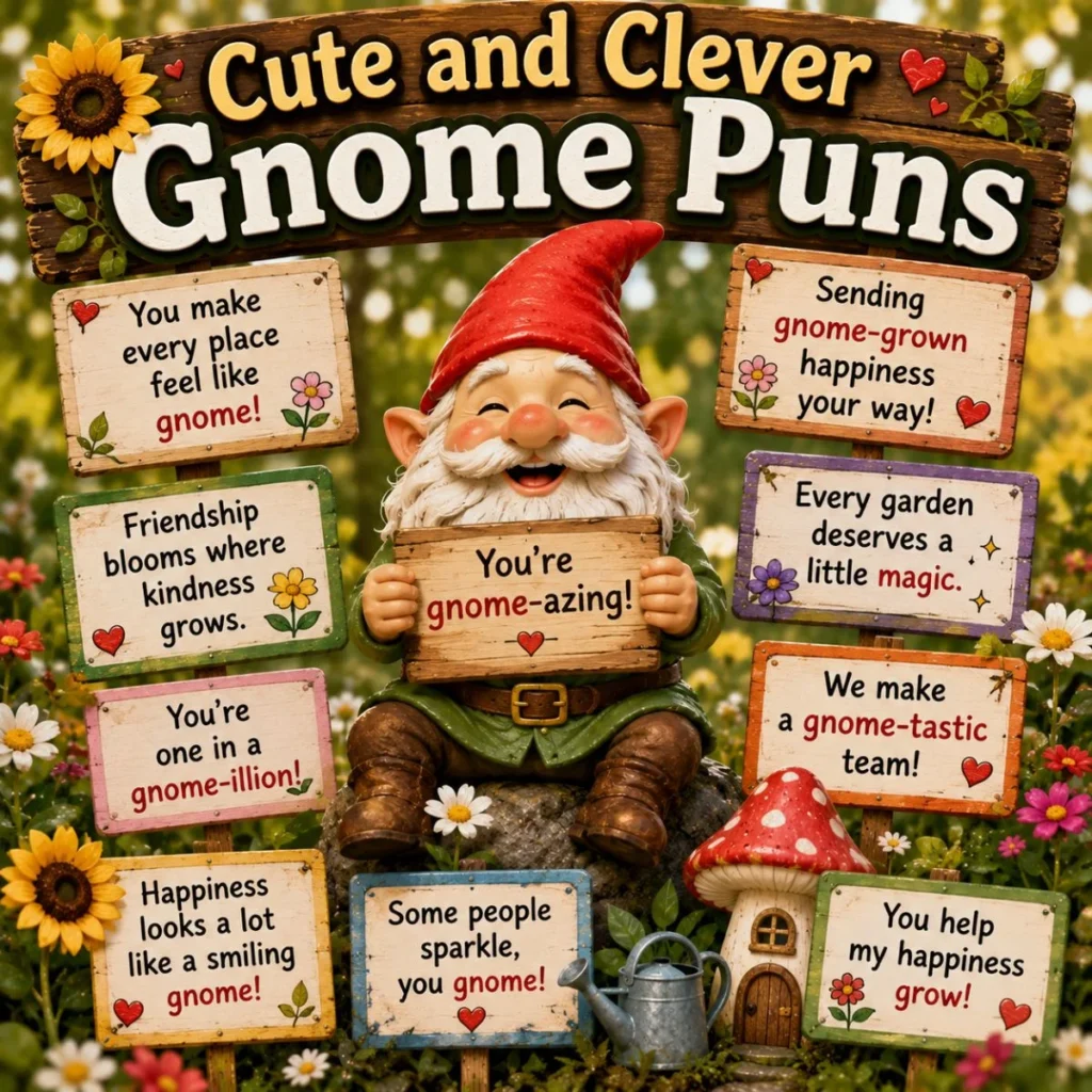 🌻 Cute and Clever Gnome Puns