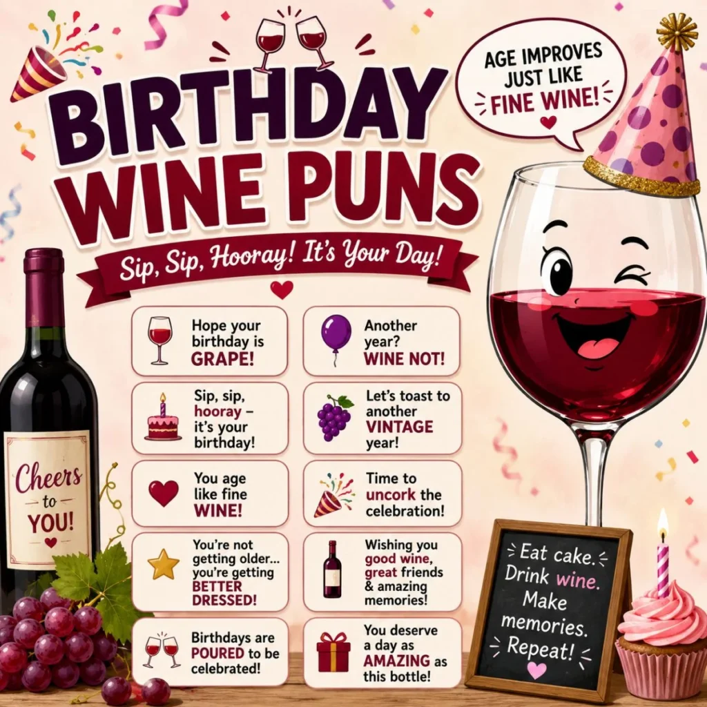 🎉 Birthday Wine Puns