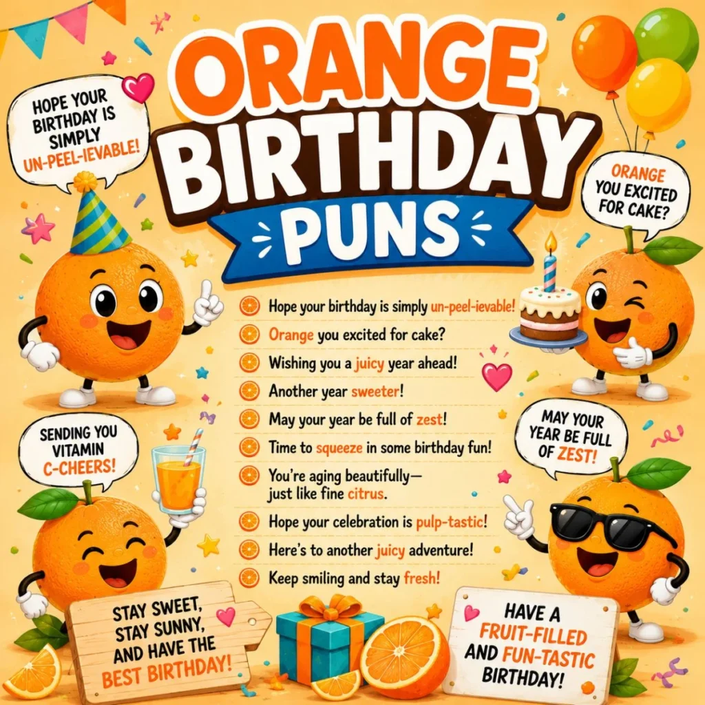 🎉 Orange Birthday Puns