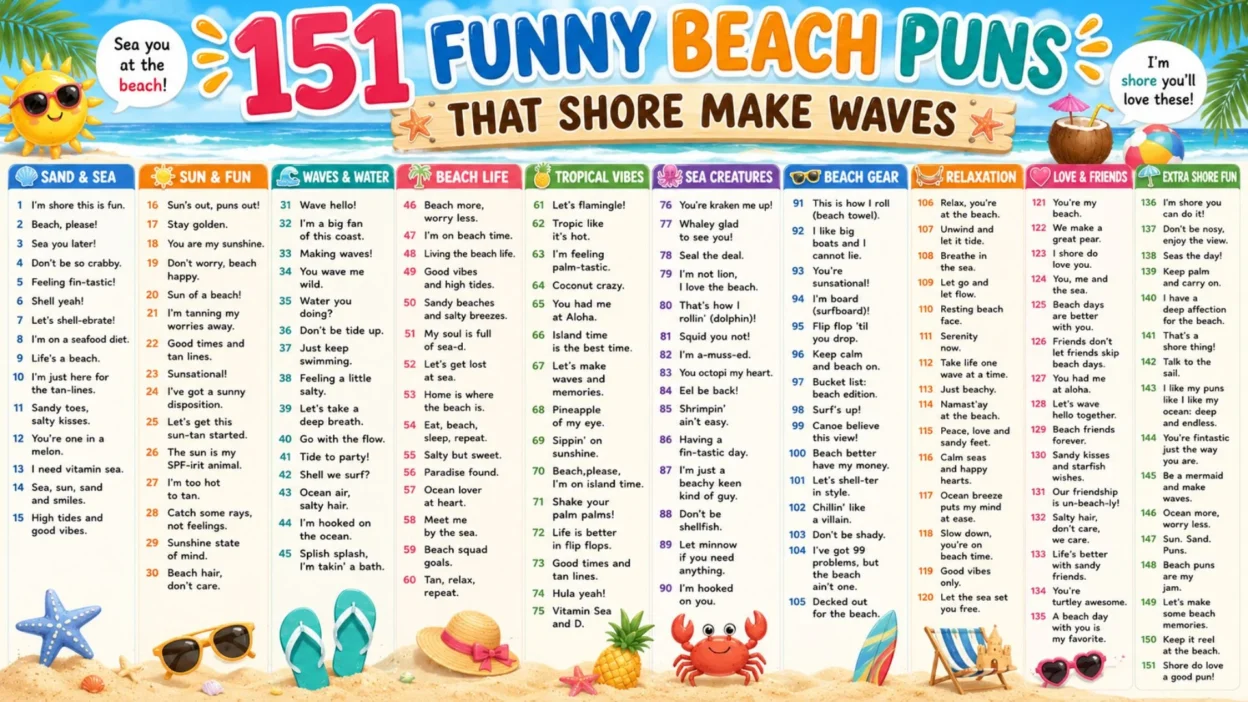 🏖️ 151 Funny Beach Puns That Shore Make Waves