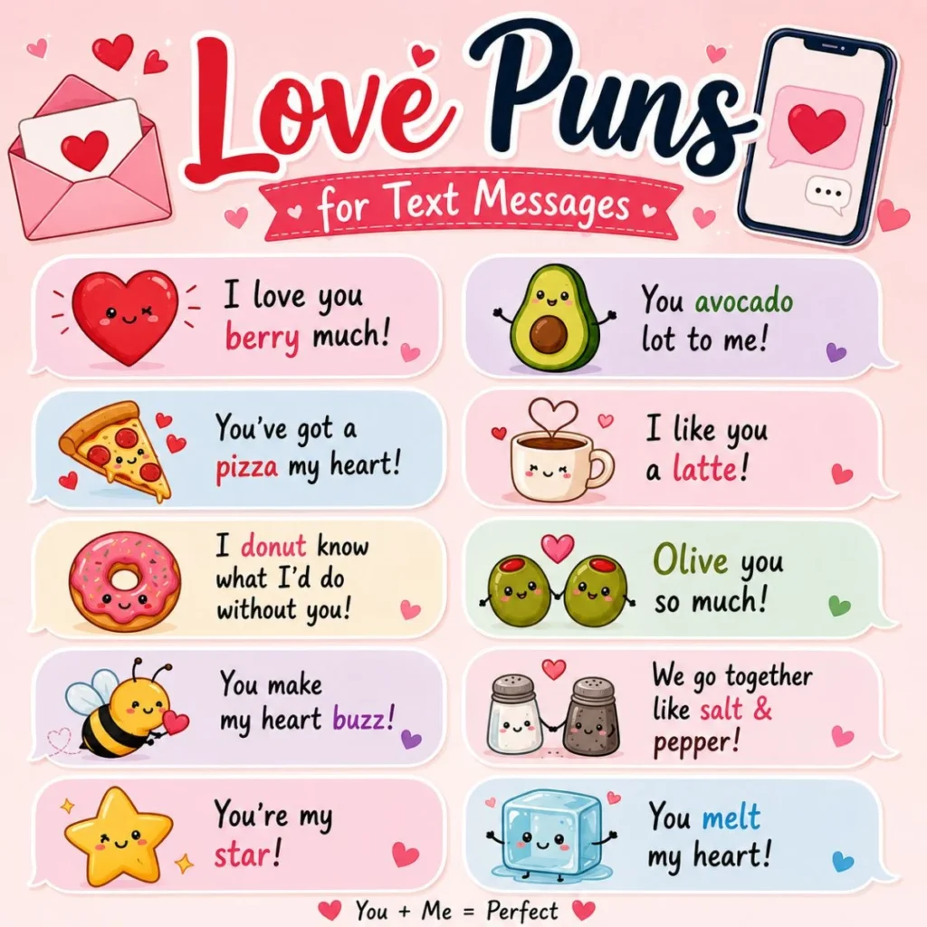 💌 Love Puns for Text Messages