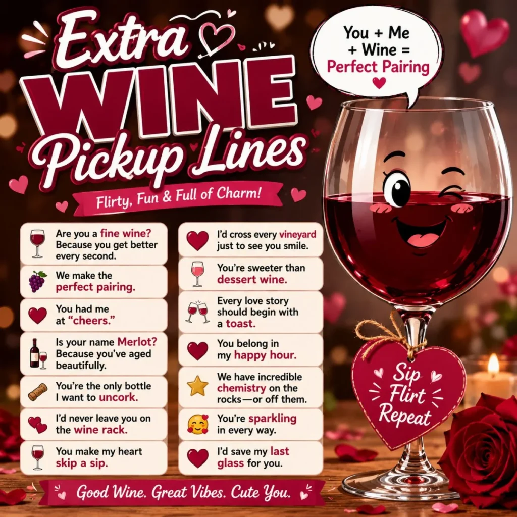 💘 Extra Wine Pickup Lines