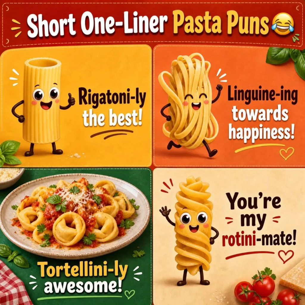 😂 Short One-Liner Pasta Puns 