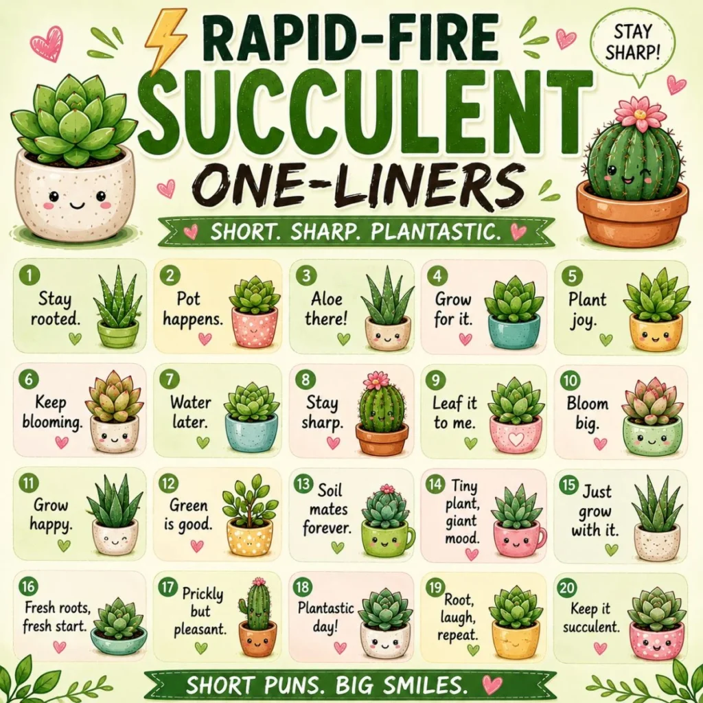 ⚡ Rapid-Fire Succulent One-Liners