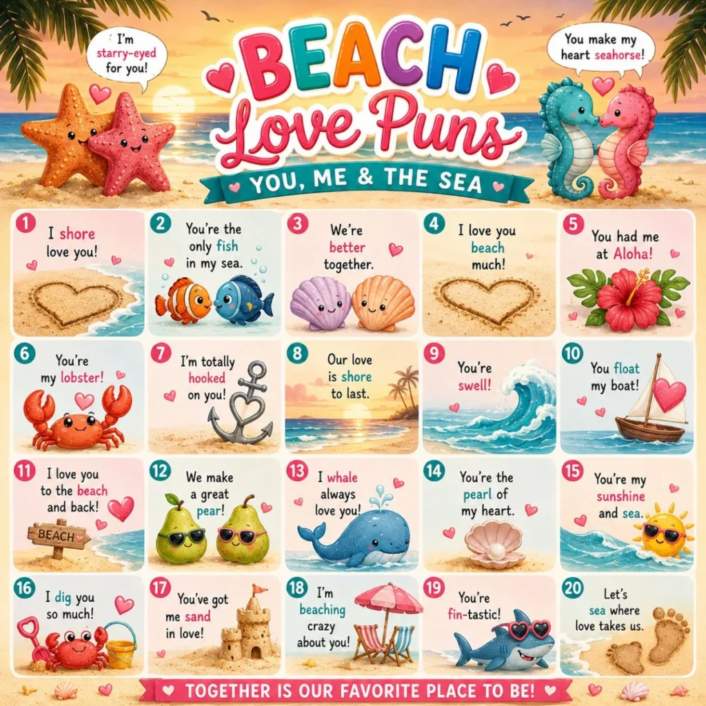❤️ Beach Love Puns