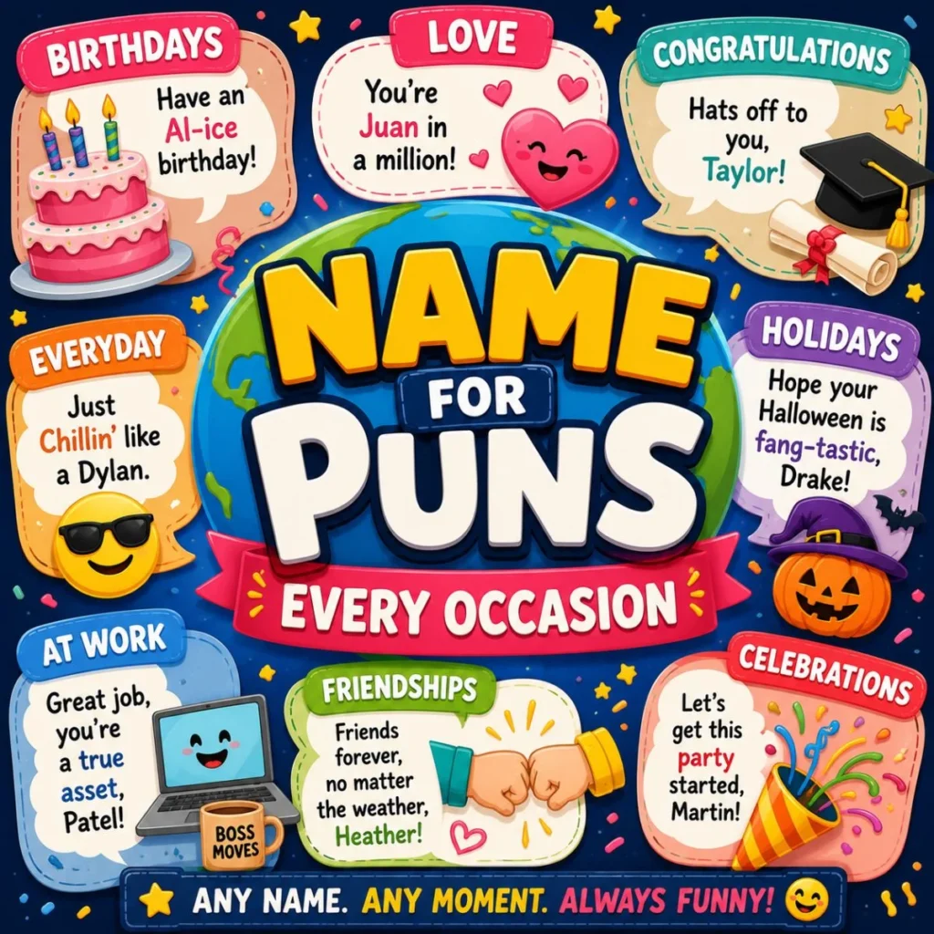 🌎 Name Puns for Every Occasion