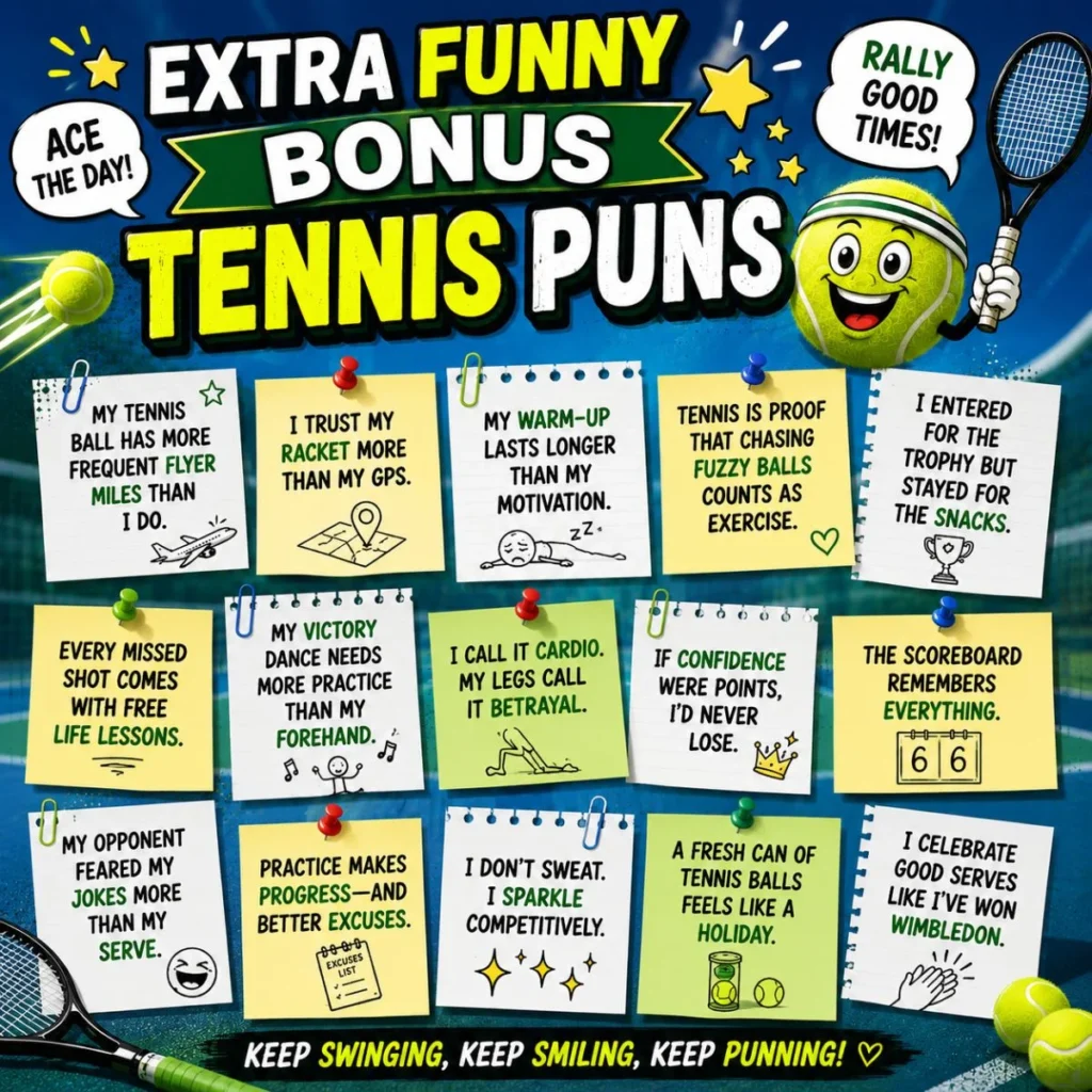 🌟 Extra Funny Bonus Tennis Puns