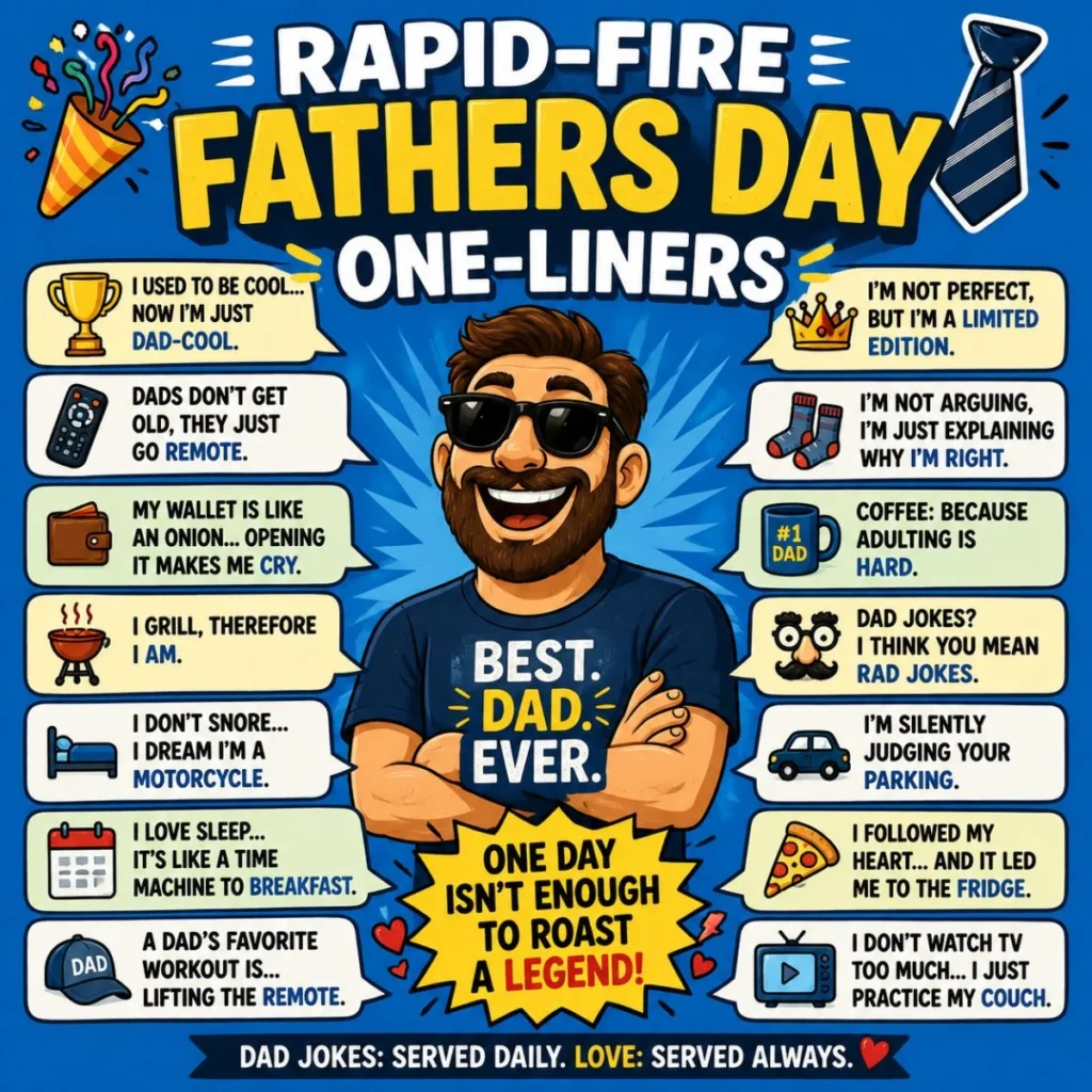 🥳 Rapid-Fire Fathers Day One-Liners
