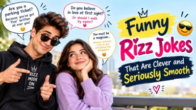 Funny rizz jokes with clever pickup lines and smooth flirting humor.